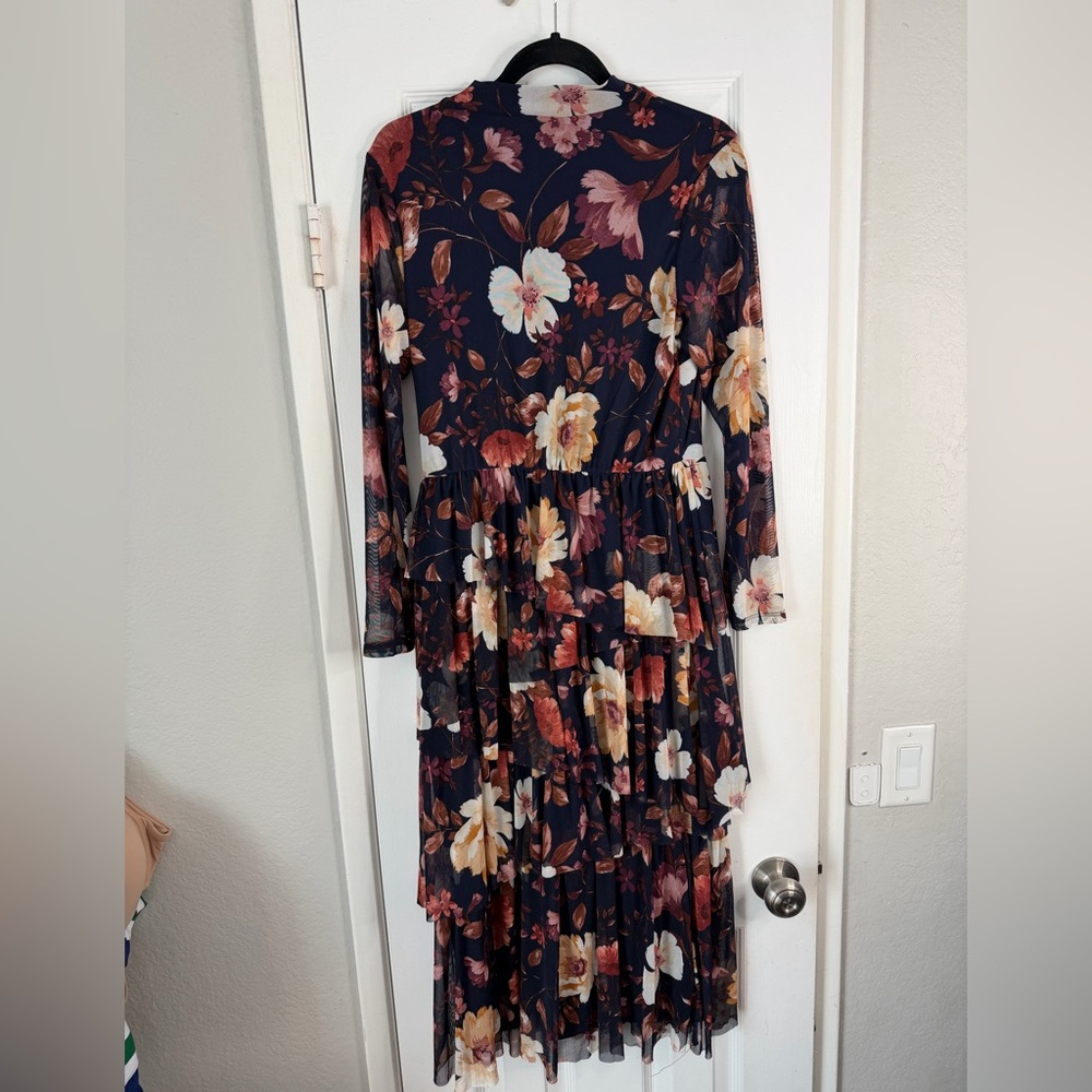 NWT Vivid Aura Tiered Floral Maxi Dress